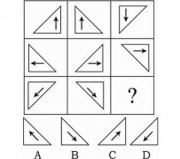 逻辑图形推理题去同存异之推理三角形与箭头指